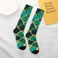thumbnail image 4 of Daiia Sports Socks Green Mosaic Glass Printed Novelty Crew Socks for Men Women Knee High Socks Cotton Socks Soft & Breathable Support Unisex Socks, 4 of 9