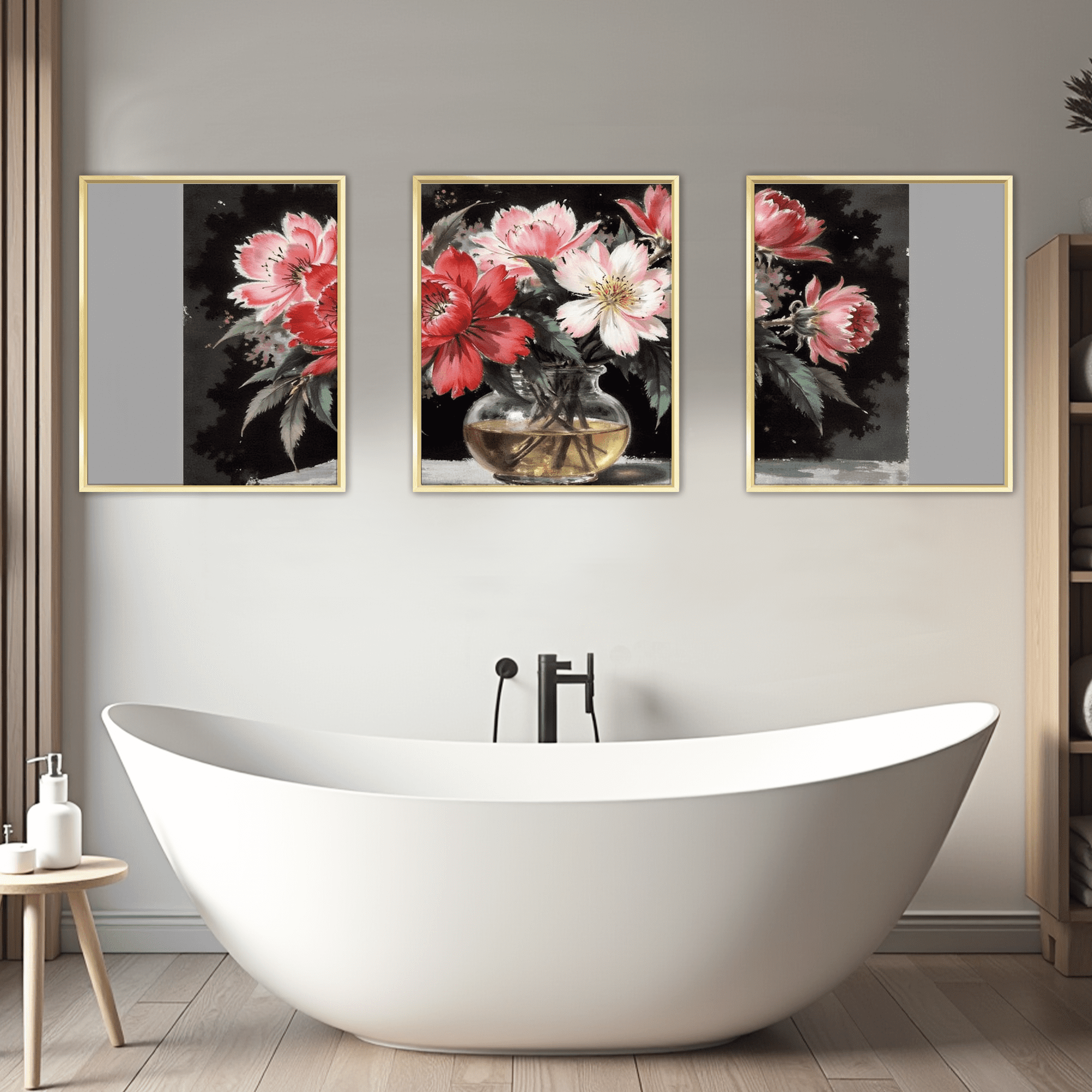 MAYEERTY Modern Abstract Wall Art Painting, Living Room Decor, Gold Aluminum Alloy Frame, 23.6"x15.8"