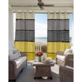 thumbnail image 4 of Yellow Grey Blackout Curtains 45 Inches Long for Bedroom, Vintage Stripe Farmhouse Wood Grain Ombre Thermal Insulated Room Darkening Black Out Window Curtain Panels Grommet Drapes for Living Room, 4 of 8