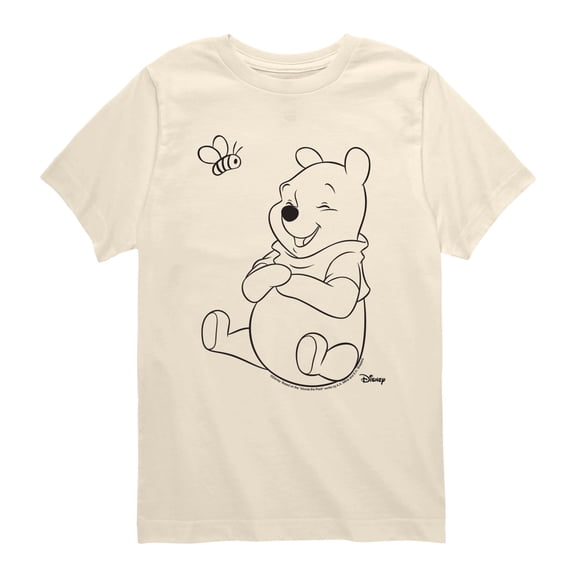 Winnie the Pooh - Bee and Pooh Outline - Youth Boys Short Sleeve Graphic T-Shirt