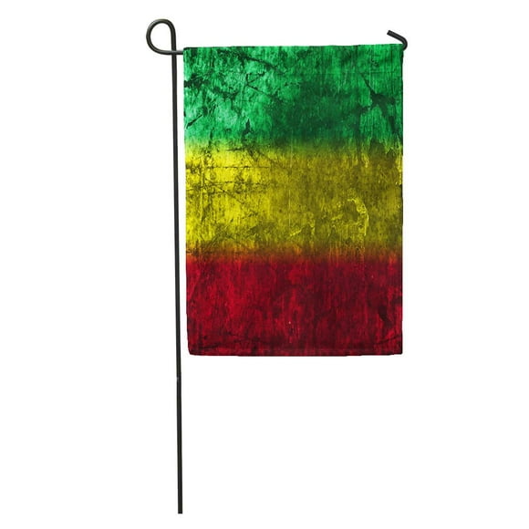 JSDART Reggae Red Yellow Green Rasta Flag Rastafarian Aged City Closeup Garden Flag Decorative Flag House Banner 12x18 inch