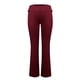 thumbnail image 4 of moda de las mujeres color sólido slim fit cintura inversa delgada cintura baja cintura elástica pantalones acampanados vino/xl, 4 of 6