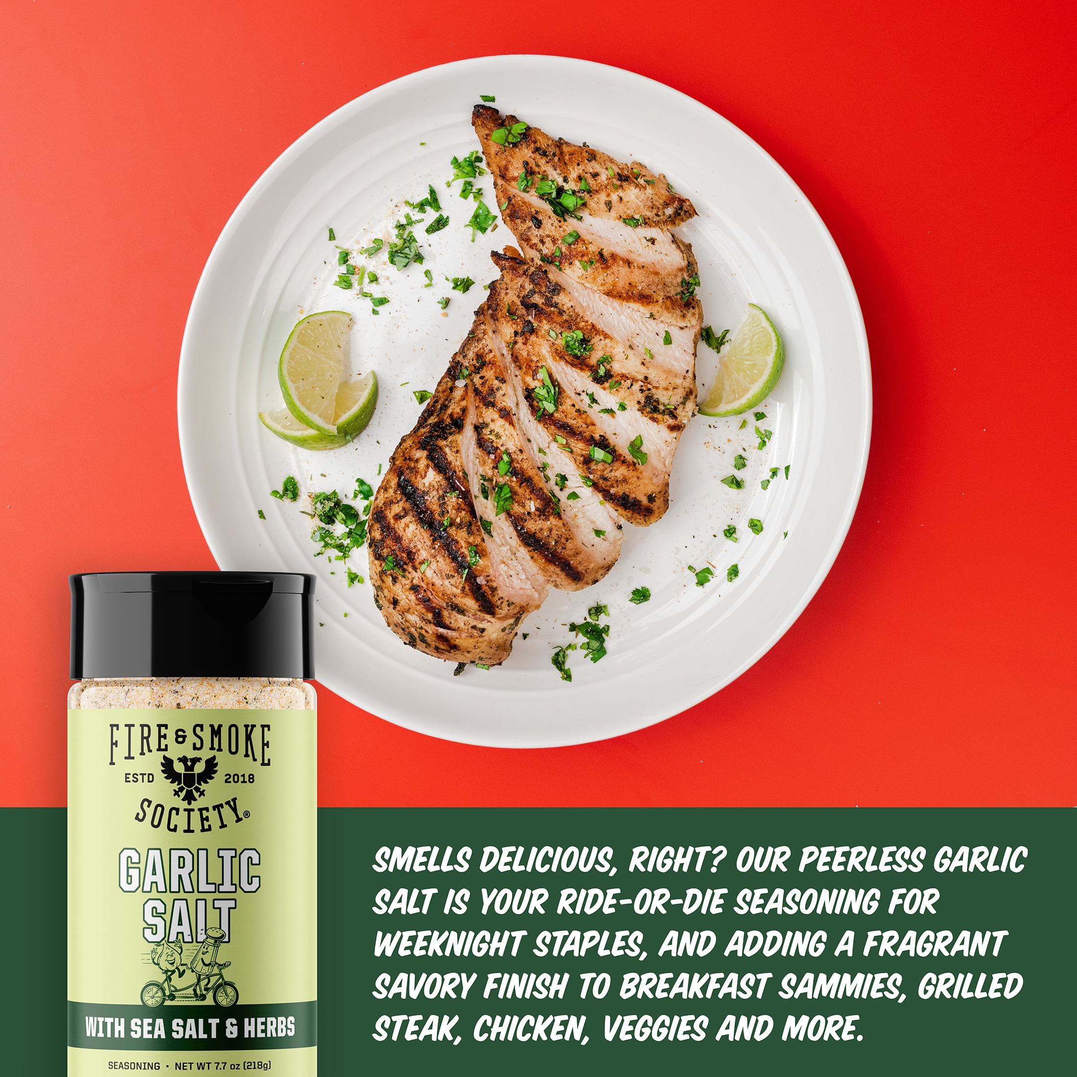 Fire & Smoke Society Garlic Salt Seasoning Blend, 7.7 oz Mixed Spices & Seasonings