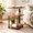 Natural Wood, variant on Black Walnut Rolling Swivel End Table with Adjustable Height and Wheels