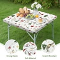 thumbnail image 4 of White Christmas Reindeer Pattern Square Fitted Tablecloth with Elastic Edge,Square Table Cover,Washable Elastic Table Cover for Home Kitchen Party Decor 36"x36", 4 of 6