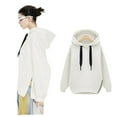 thumbnail image 7 of Yeaiivve Fall Fashion Hoodies for Women Thin Fleece Lined Hooded Sweatshirt Side Split Casual Y2K Pullover Hoodie White S, 7 of 7