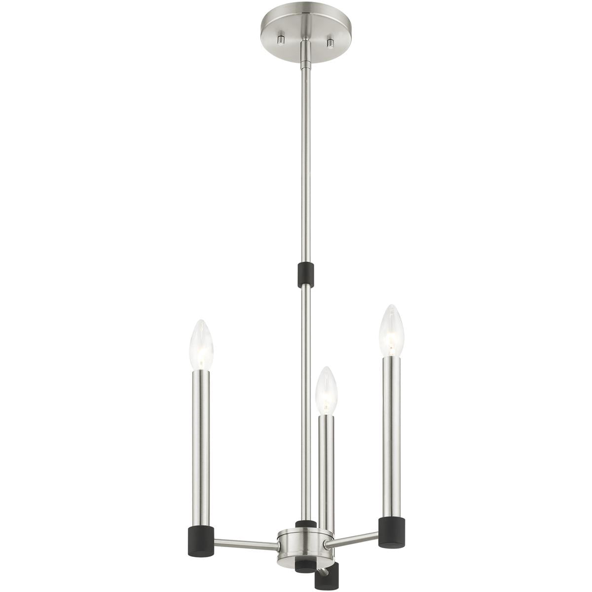 3 Light Brushed Nickel Chandelier with Steel base material
