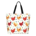 thumbnail image 1 of Balery Flower Chicken Bolsa Tote Estilo Estético con Cremalleras, Bolsa de Hombro, Bolsa de Compras Grande y Plegable, 1 of 8