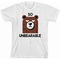 thumbnail image 3 of So Unbearable Youth White Crew Neck Short Sleeve Tee-Large, 3 of 4