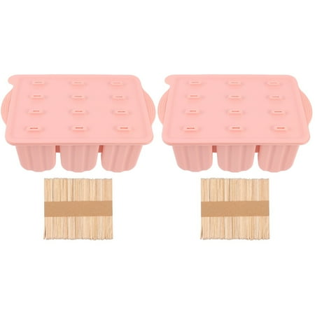 

2pcs Ice Cream Mold Durable Popsicle Mold Ice Cream Mold Ice Cube Maker with Sticks