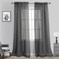 thumbnail image 1 of Koufall Dark Grey Curtains For Bedroom Living Room Sheer Linen Look Gray Charcoal Curtains 96 Inches Long 2 Panel Set, 1 of 4