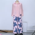 thumbnail image 6 of Womens 2 Piece Outfits Dressy Casual Long Sleeve Collared Shirt and Wide Leg Trouser Pant Loose Sets with Prints (XL, Pink), 6 of 6