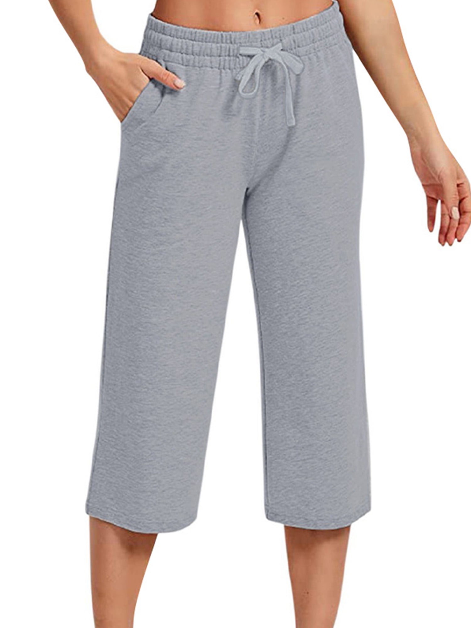 Paille Women Wide Leg Activewear Capris Yoga Workout Pajamas Pj Crop ...