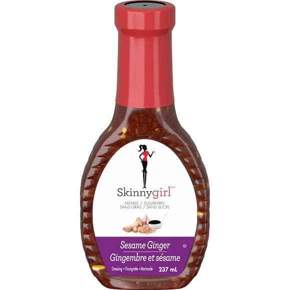 Skinnygirl, Sesame Ginger, Fat-Free, Sugar-Free, Salad Dressing, 237mL, Glass bottle, 237 mL