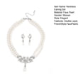 thumbnail image 7 of rygai 1 Set Bride Necklace Double Layer French Style Vintage Elegant Gift Hypoallergenic High Gloss Faux Pearl Women Earrings Wedding Jewelry,A, 7 of 7