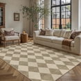 thumbnail image 3 of BERTHMEER 5'x7' Easy Jute Area Rugs for Living Room Modern Checkered Indoor/Outdoor Rugs for Patio Farmhouse Geometric Contemporary Washable Non Slip Rugs Carpets, Beige, 3 of 7