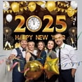 thumbnail image 5 of Fondos de feliz año nuevo 2025 en negro y dorado para fotografía, fondo de cuenta regresiva Banner de fiesta de año nuevo Accesorio de fotografía familiar para niños, 5 of 5