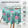 thumbnail image 5 of Flamingo Tropical Palms Plants Tablecloth Round 60 Inch Table Cloth Cover Mat Holiday Party Decoration for Dining Room Home Kitchen Picnic, 5 of 6