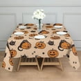 thumbnail image 3 of Halloween Cat and Pumpkin Pattern Square Tablecloth,Waterproof Square Table Cover,Wipeable Spillproof Washable Table Cover for Home Kitchen Party Decor 42"X42"(107x107cm), 3 of 6