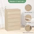 thumbnail image 3 of Garvee Commode à 5 Tiroirs, 43 Pouces de Hauteur avec Grand Espace de Rangement, Organisateur de Commode Moderne, Couleur Bois, 3 of 6
