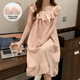 thumbnail image 2 of Vestido de dormir sin mangas a cuadros para mujer, camisón de algodón con burbujas de tejido fino, almohadilla fija holgada para el pecho, ropa de casa, verano, 2 of 4