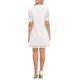 thumbnail image 3 of Vestido mini de edición de manga corta para mujeres 2026 verano con escote en V, volantes, huecos y encaje de ojales L blanco, 3 of 6