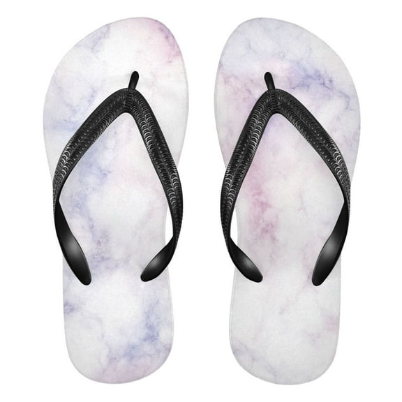Unisex Comfort Flip Flops Summer Thong Sandals Non Slip Soles Flip Flop for Beach, Pool, and Daily Wear Pink and Purple Marble Texture XS