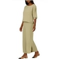 thumbnail image 3 of Adrianna Papell Women's Wide Leg Crop Pants, Green, Medium, 3 of 4