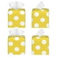 thumbnail image 2 of Fotbe Yellow And White Polka Dot Porta Pañuelos Decorativo de Cuero, Caja Cuadrada Moderna para Pañuelos Faciales, Organizador y Dispensador 5x5x5'', 2 of 7