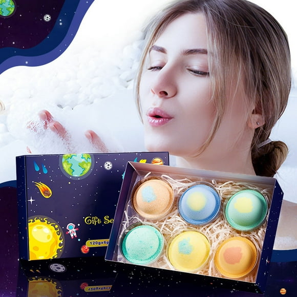 Deals! Gspmoly Bath Ball, 6-Color Home Color Cleaning Bath Ball Oil Skin Bath Emollient Bath Ball Bath Bomb