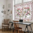 thumbnail image 5 of Spring Floral Kitchen Curtain for Berdoom Living Room Cafe 45 Inch Length, Retro Pink Orchid Flowers Leaves Botanical Tiers Curtains Light Filtering Drapes Window Treatment 2 Panels 52"Wx45"L, 5 of 8