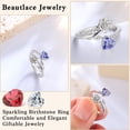 thumbnail image 5 of Beautlace Rose Heart Birthstone Ring,925 Sterling Silver Adjustable Open Heart Rings Jewelry Gifts for Women Mom -December, 5 of 14