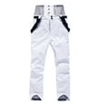 thumbnail image 1 of Lyinloo Women Ski Pants Veneer Double Pants Keeping Warm Thicken Patchwork With Pocket Overalls Ski Pants White XXL, 1 of 5
