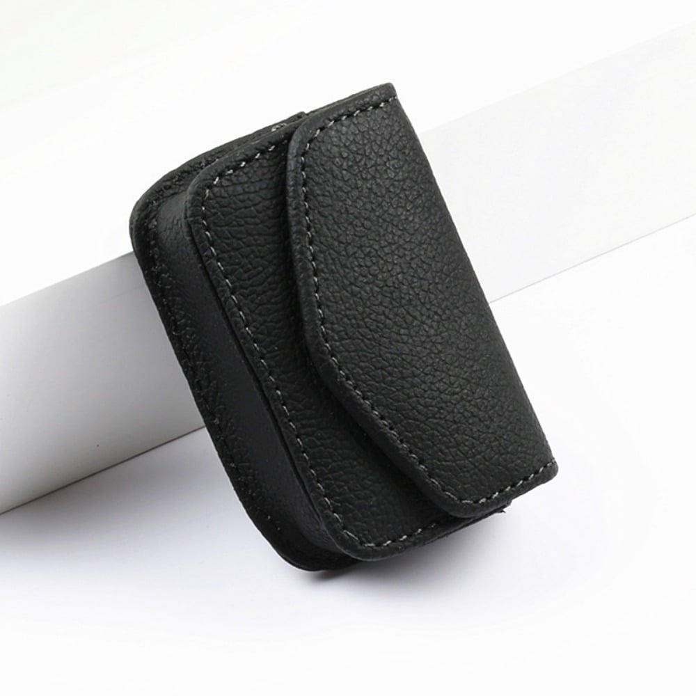 Men Leather Eyewear Case Portable Folding Glasses Belt Wearable Glasses