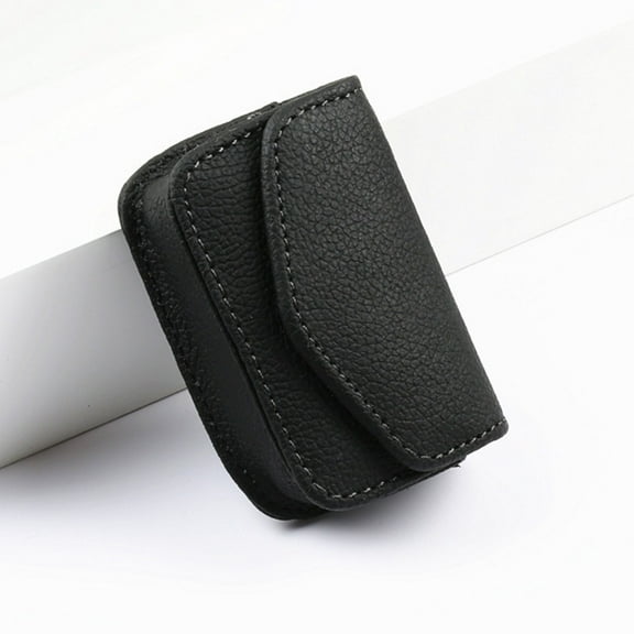 Men Eyewear Case Leather PU Folding Glasses Storage Box Glasses Case Belt Wearable BLACK 2
