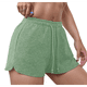 thumbnail image 2 of Pantalones Cortos de Pijama de Punto Gofre para Mujer, Suaves, con Cordón Ajustable, Informales, para Hacer Ejercicio y con Bolsillos. Verde L, 2 of 9