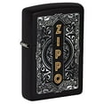 thumbnail image 2 of Zippo Logo Design Black Matte Pocket Lighter, 2 of 10