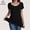 Black, variant on Casual Ribbed Scoop Neck Short Sleeve Maternity Top