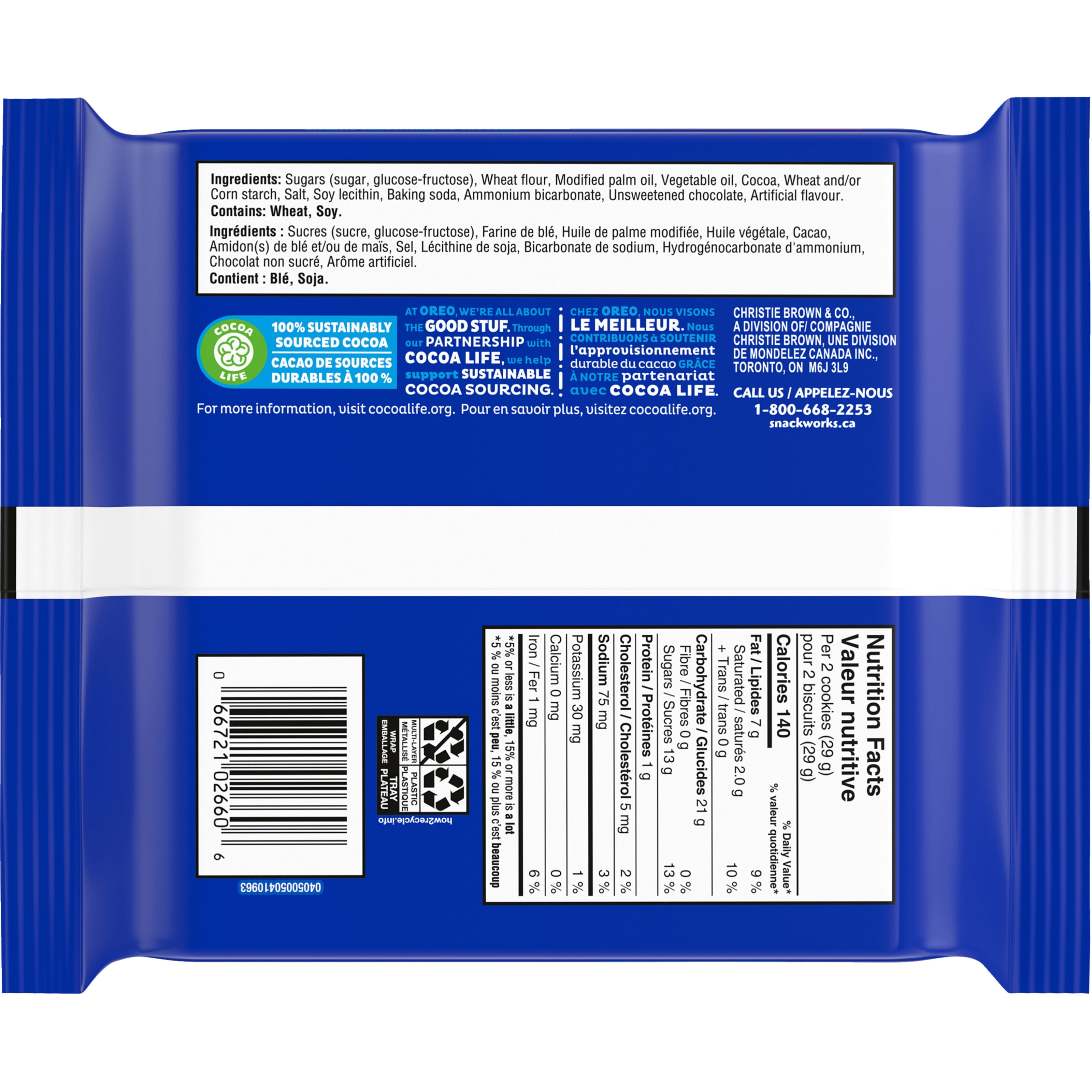 Biscuits-sandwiches Oreo Double crème, 1 emballage refermable 261 g