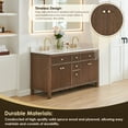 thumbnail image 5 of Cerrito 60" Wood Vanity in Brown Brushed Oak Engineered Stone Top/NM, 5 of 14