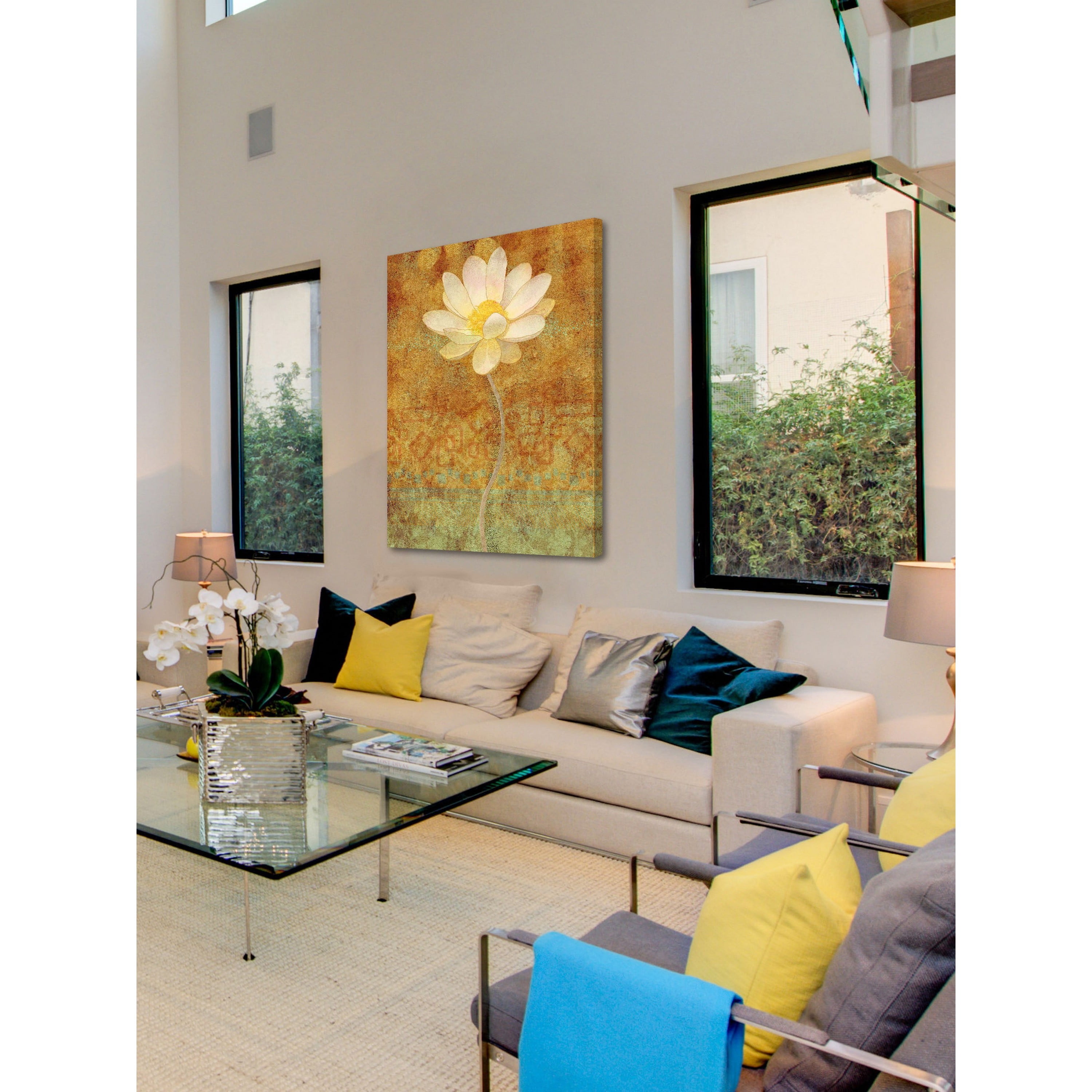"White Lotus" Painting Print on Wrapped Canvas