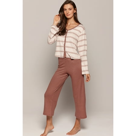 

Claudel Lingerie Long Sleeve Button Top Pajama Set LI128390