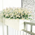 thumbnail image 3 of Coolmade 8 Bundles Artificial Daisy Flowers 14" Outdoor Spring Summer Decoration UV Resistant Fake Flowers (White), 3 of 8