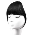 thumbnail image 3 of Frange à Clip Cheveux 100 % Cheveux Humains Extensions de Cheveux Réalistes Frange Noire Naturelle Fine Frange Naturelle avec Tempes une Pièce pour Femmes (Noir Naturel), 3 of 7