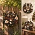 thumbnail image 3 of 3D Fabric Wreath Kit, Hand Assembly Christmas Wreath with Light String and Figures, DIY Holiday Decoration for Door Wall Hanging Winter Home Decor(D), 3 of 6