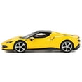 thumbnail image 3 of Ferrari 296 GTB Giallo Modena Yellow with Black Top 1/64 Diecast Model Car by BBR, 3 of 6