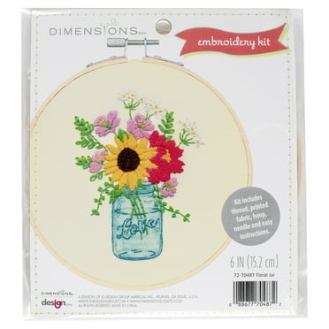 DIMENSIONS FLOWER JAR EMBROIDERY KIT