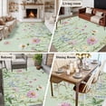 thumbnail image 6 of Flower Green Large Area Rugs for Bedroom Living Room, Soft Non Slip Carpet Bedside Rug, Blue Pink Daisy Wildflower Floral Botanical Rectangle Floor Cover Kitchen Accent Rug 6'x9' for Office, 6 of 9