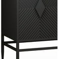 thumbnail image 3 of NEW 31.50" Modern 2 Door Wooden Storage Cabinet Accent Cabinet with Metal Leg Featuring Two-tier Storage, for Living Room, Entryway and Dining Room, Painted in Black, 3 of 6