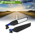 thumbnail image 3 of Espejos retrovisores universales ajustables para motocicleta Unique Bargains, espejo lateral retrovisor de aluminio aleado, 1 juego negro azul M8/M10 forma poligonal, 3 of 7